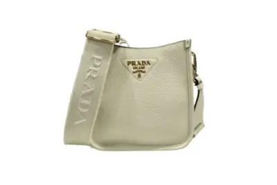 Prada Mini Leather Shoulder Bag White