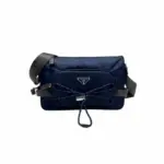 Prada Speedrock Re-Nylon and leather shoulder Bag Navy Blue