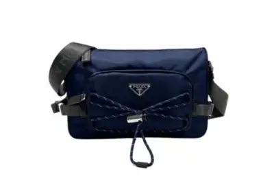 Prada Speedrock Re-Nylon and leather shoulder Bag Navy Blue
