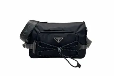 Prada Speedrock Re-Nylon and leather shoulder Bag Black