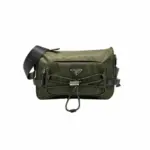 Prada Speedrock Re-Nylon and Leather Shoulder Bag Camouflage Green