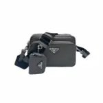 Prada Saffiano Leather shoulder Bag Gray
