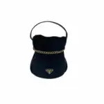 Prada Petit Sac Noir mini velvet and nappa Leather Bucket Bag