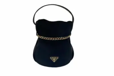 Prada Petit Sac Noir mini velvet and nappa Leather Bucket Bag