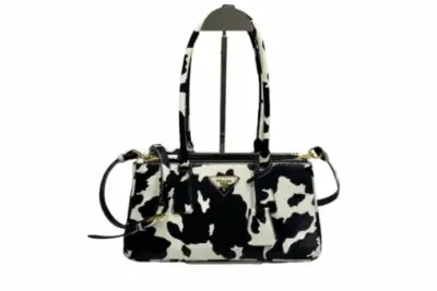 Prada Galleria medium printed leather bag Black and White