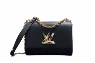 LV Twist MM Epi Leathered Bag Quartz Black Gold