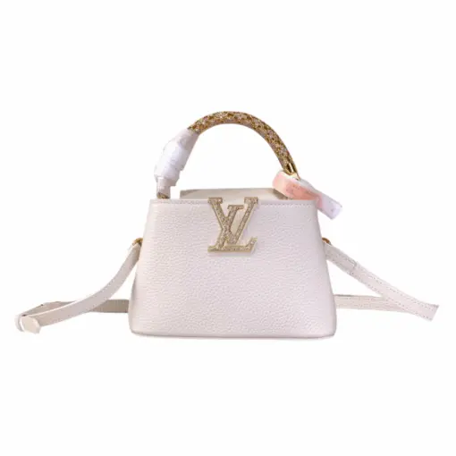 LV Capucines Mini Bag White Taurillon Leather