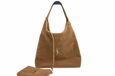 Saint Laurent Suede Bucket Tote Bag Caramel