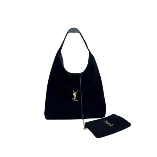 Deluxeside-2025-12-10T170009.901-510x510 Saint Laurent Black Velvet Shoulder Bag - Image 1