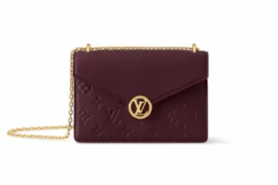 LV Chain Rosy Burgundy Grenat Empreinte Leather