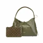 LV CarryAll Vibe MM Bag deep khaki green Lambskin