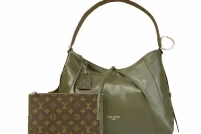 LV CarryAll Vibe MM Bag deep khaki green Lambskin