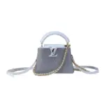 LV Capucines Mini bag white leather rhinestone