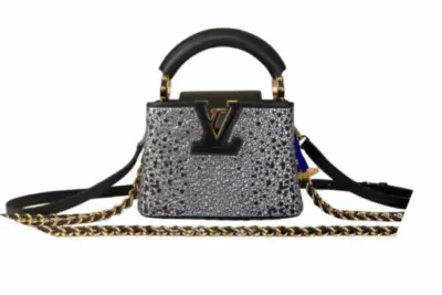LV Capucines Mini bag Taurillon leather rhinestones gold