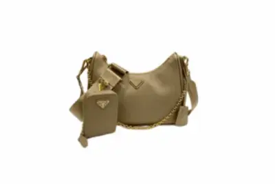 Prada Re-Edition 2005 Saffiano leather shoulder bag beige
