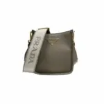 Prada Mini leather shoulder bag Clay Gray