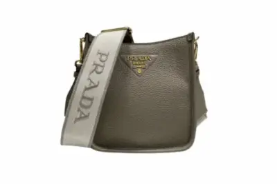 Prada Mini leather shoulder bag Clay Gray