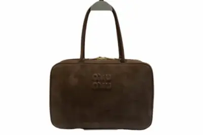 Miu Miu Suede Beau Bag in Dark Brown