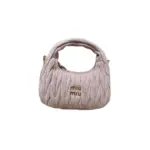 Miu Miu Matelassé Nappa Leather Wander Hobo mini bag Powder Pink