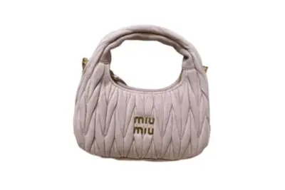 Miu Miu Matelassé Nappa Leather Wander Hobo mini bag Powder Pink