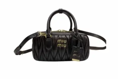 Miu Miu Matelassé Nappa Leather Mini Bag Black
