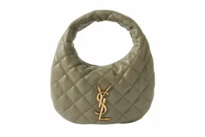 Saint Laurent Icarino Mini Quilted Nappa Leather Tote Bag Olive Green