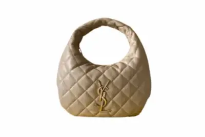 Saint Laurent Icarino Mini Quilted Nappa Leather Tote Bag Dark Beige