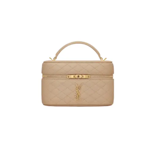 YSL Gaby Vanity Bag Lambskin Beige Quilted Leather
