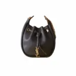 YSL Supple Bucket Bag Leather Mate Black
