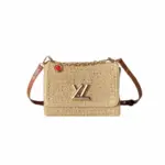 LV Twist PM Slim Raffia Leather Bag