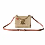 LV Twist PM Slim Raffia Leather Mini Bag