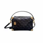 LV Side Trunk MM Bag Monogram Saga Leather Black
