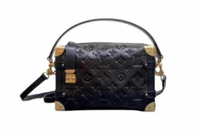 LV Side Trunk MM Bag Monogram Saga Leather Black