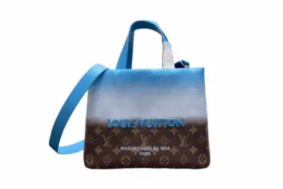 LV Monogram Giant Pool Onthego GM Tote Bag Blue Canvas