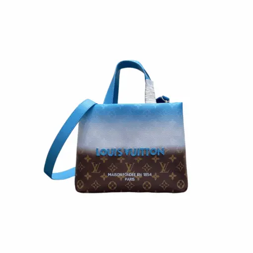 LV Monogram Giant Pool Onthego GM Tote Bag Blue Canvas