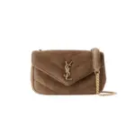 YSL Loulou Small Shoulder Bag Matelassé Suede