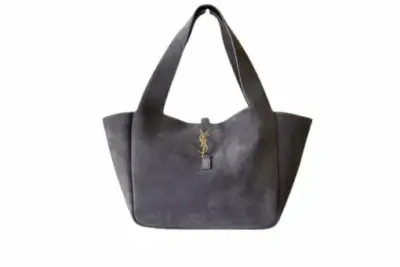 YSL 5 à 7 Bea Tote Bag Urban Grey Suede