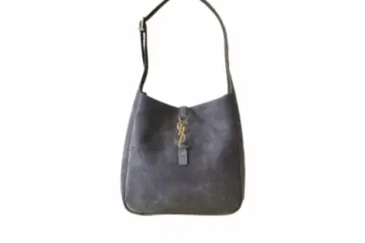 YSL 5 à 7 Supple Mini Suede Shoulder Bag Urban Grey