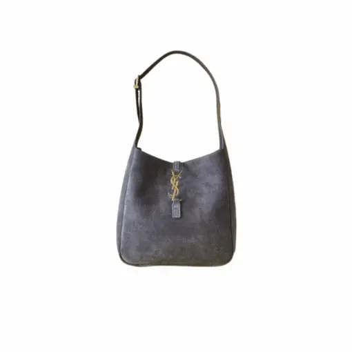 YSL 5 à 7 Supple Mini Suede Shoulder Bag Urban Grey