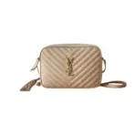 YSL Lou Camera Bag Quilted Leather Dark Beige