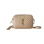 YSL Lou Camera Bag Quilted Leather Dark Beige