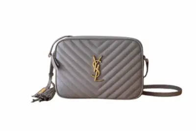 YSL Lou Camera Bag Quilted Leather Grey