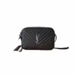 YSL Lou Camera Bag Quilted Leather Black Silver Monogram