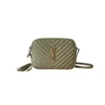 YSL Lou Camera Bag Quilted Leather Olive Green