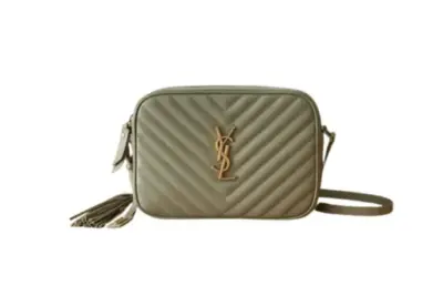 YSL Lou Camera Bag Quilted Leather Olive Green
