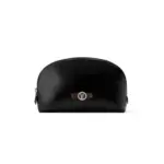 LV Cosmetic Pouch MM Black Lambskin Leather Silver