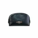 LV Mini Cosmetic Pouch MM Black Lambskin Leather Bronze