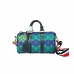 LV Keepall Bandoulière 25 Monogram Heritage Blue Green