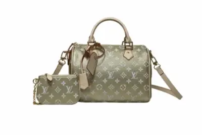 LV Speedy P9 Bandoulière 25 H40 Leather Metalic Gold