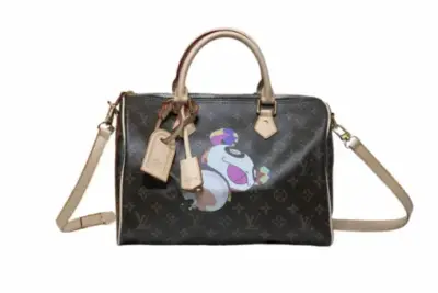 LV x Takashi Murakami Keepall Bandoulière Bag Brown Monogram Empreinte Leather